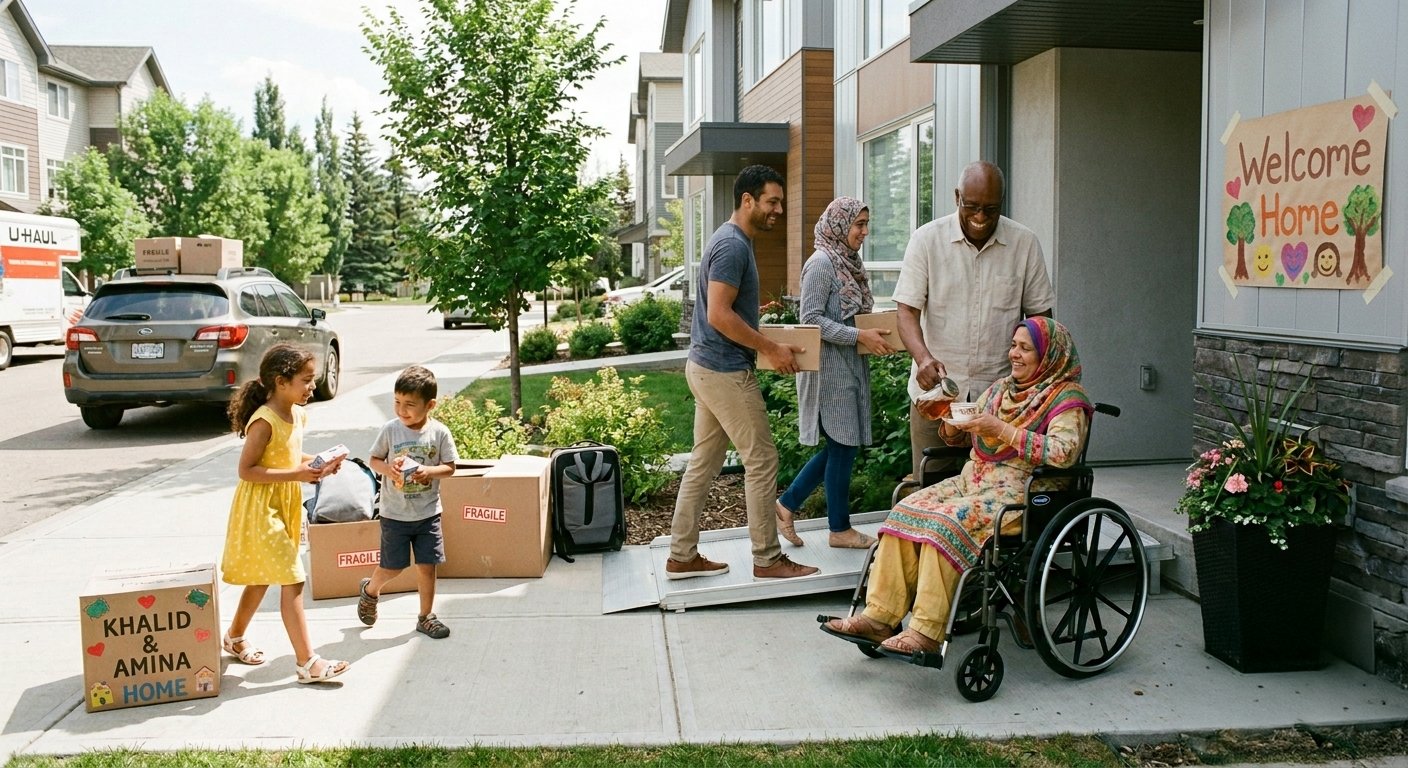 Family moving into their new affordable home